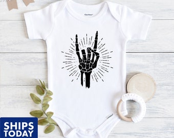 Rock On Onesie® - Available in White Gray or Pink - 100% Cotton or Cotton Blend