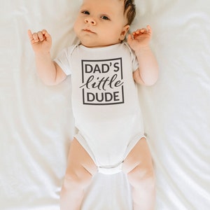 Dad's Little Dude Onesie® 100% Cotton or Cotton Blend Available in White or Gray image 3