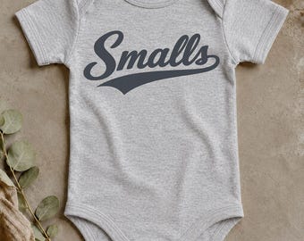 Smalls Baby Onesie®- Nickname Infant Bodysuit - Funny Baseball Themed Baby Shower Gift