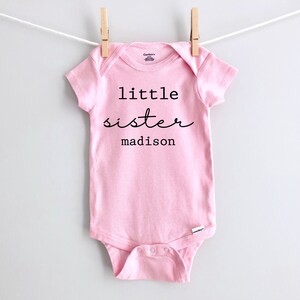 Little Sister Baby Onesie®: Personalized Cotton Bodysuit