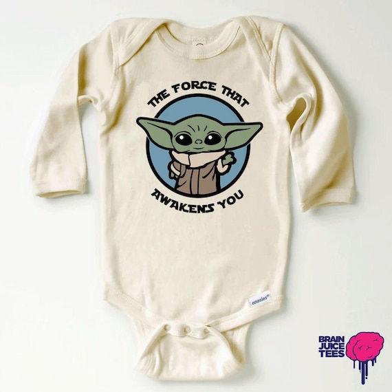The Force That Awakens You Long Sleeve Onesie® | 100% Premium Cotton | Natural Color | Printed Using Direct-To-Garment Printing