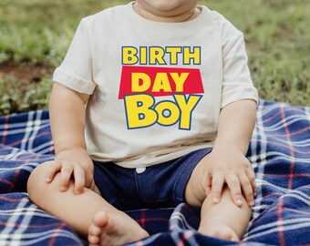 Birthday Boy® Toddler Shirt | 100% Cotton | Available In Natural or White | Toy Design