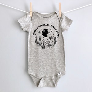 Twinkle Twinkle Little Star Onesie® | 100% Cotton or Cotton Blend | Available as SS Onesie® in White, Pink or Gray and LS Onesie® in Cream
