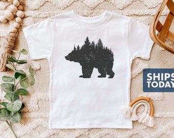 Bear & Forest Baby Bodysuit - Nature Toddler Shirt