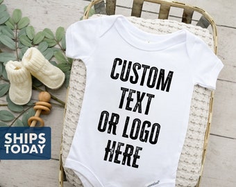Personalised Custom Your Text Design Logo Bella+Canvas BE209 Baby Jersey Short Sleeve Onesie