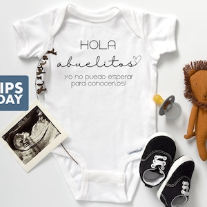 Hola Abuelitos Spanish Baby Onesie® - 100% Cotton