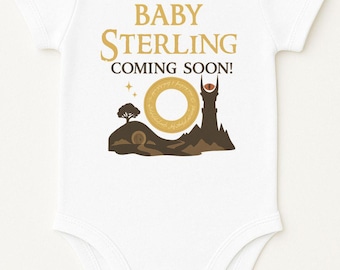 Halfling Announcement Onesie®: Baby Coming Soon Bodysuit