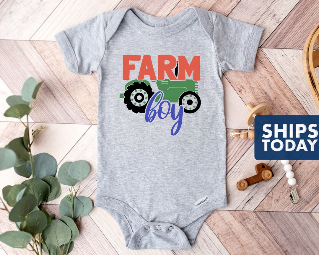 Farm Boy Onesie® Farm Hand Onesie® Tractor Onesie® Green Etsy