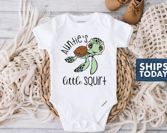 Auntie's Little Squirt Turtle Baby Onesie® - White 100% Cotton