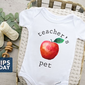 Teacher Onesie® - Bookworm Onesie® - Cute Teacher Gift - Baby Gift Teacher - Apple Onesie® - Teachers Pet Onesie® - Teacher's Assistant