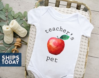 Teacher Onesie® - Bookworm Onesie® - Cute Teacher Gift - Baby Gift Teacher - Apple Onesie® - Teachers Pet Onesie® - Teacher's Assistant