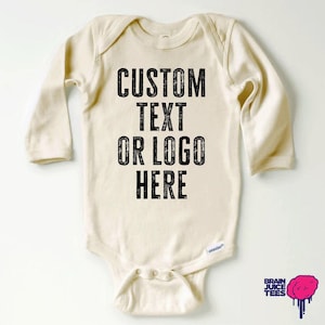 Custom Baby Onesie®: Personalized Text or Logo, Long Sleeve