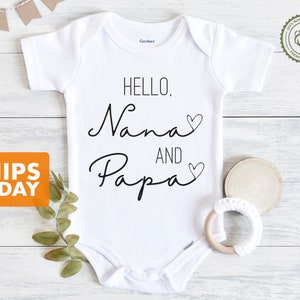 Hello Nana and Papa Baby Onesie®: Pregnancy Announcement