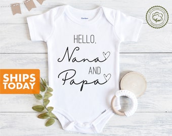 Hello Nana and Papa Baby Onesie®: Pregnancy Announcement