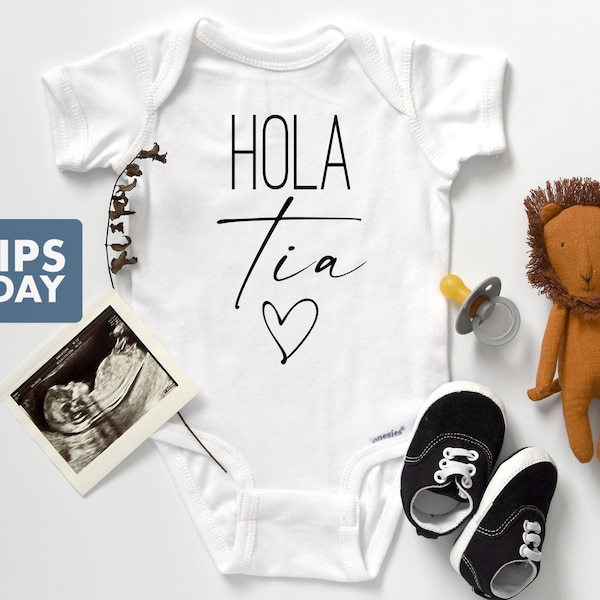 Hola Tia Baby Onesie® - Anuncio de embarazo en español
