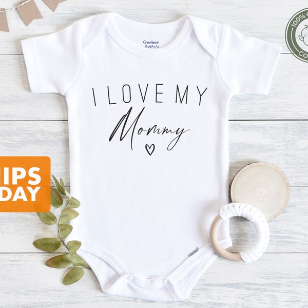 I Love My Mom Funny Bodysuit Baby Animal Koala Romper Infant Kid...