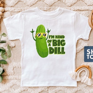 T-shirt Je suis un peu gros - T-shirt mignon pour tout-petit - T-shirt enfant mignon cornichon - Jeu de mots alimentaire T-shirt enfant