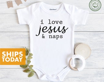 Religious Baby Onesie®: I Love Jesus and Naps