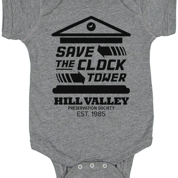 Save The Clock Tower Hill Valley Baby One Piece