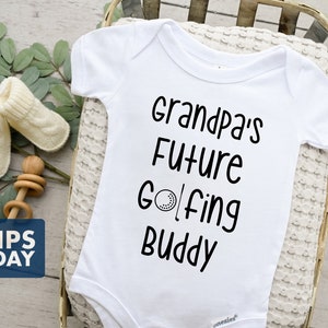 Grandpa&#39;s Future Golfing Buddy Onesie® - Baby Bodysuit Baby Shower Gift - Golf Onesie® - Baby Boy Onesie®
