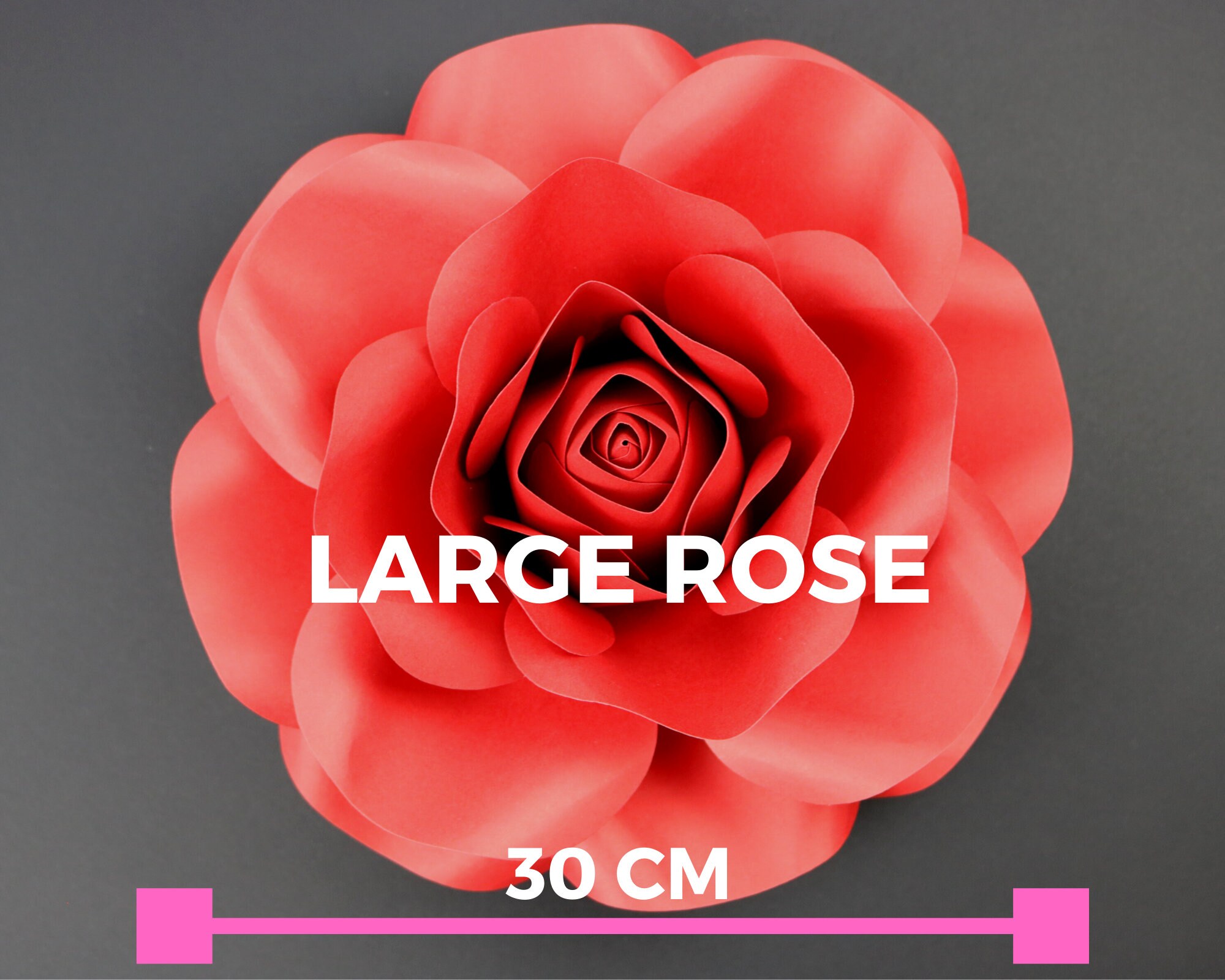Large Paper Flower Template PDF Printable Rose Template Size L - Etsy