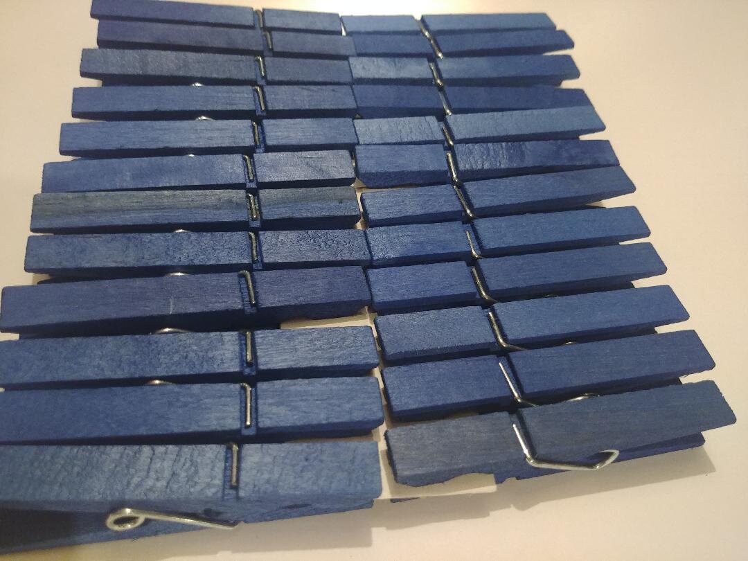 25 Navy Blue Hand Dyed Clothespins Etsy