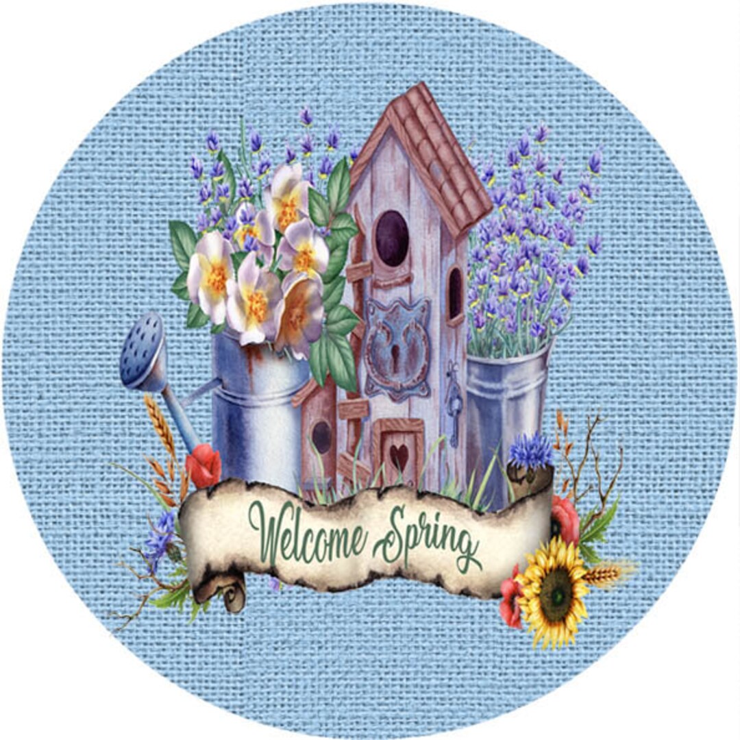 Spring/summer Rustic Birdhouse Flower Welcome Sign, Farmhouse Sign Wall ...