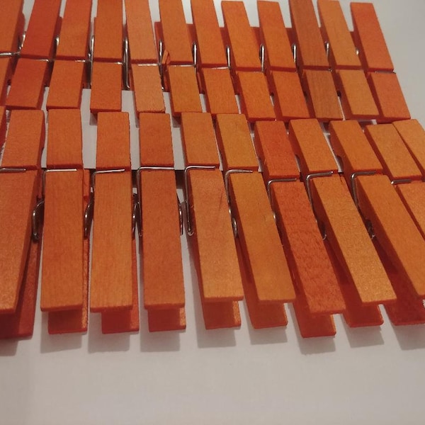 25 Coral Hand Dyed Clothespins