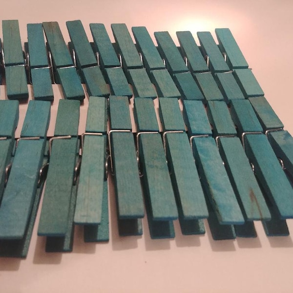 25 Dark Green Hand Dyed Clothespins