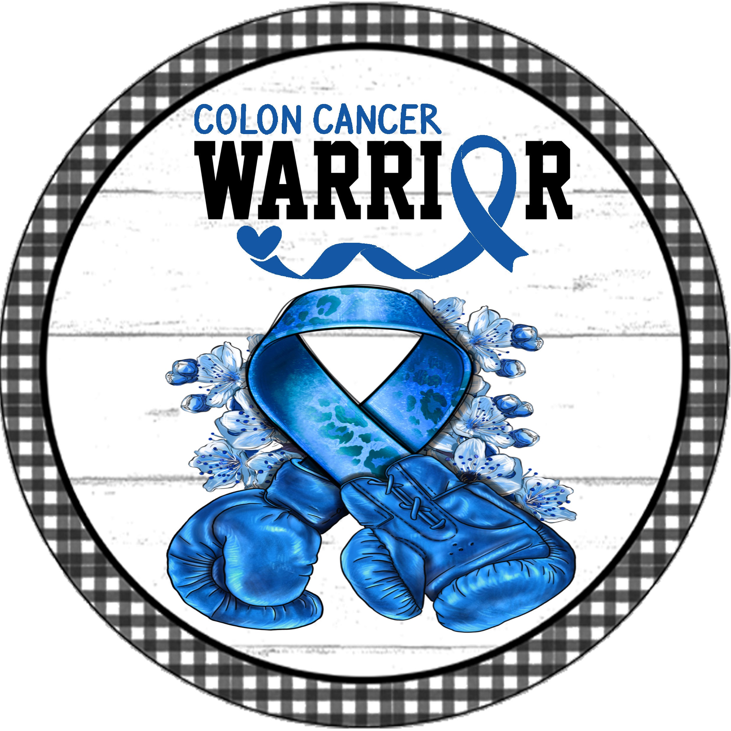 Dark Blue Ribbon for Colon Cancer Awareness Wall or Door Hanging