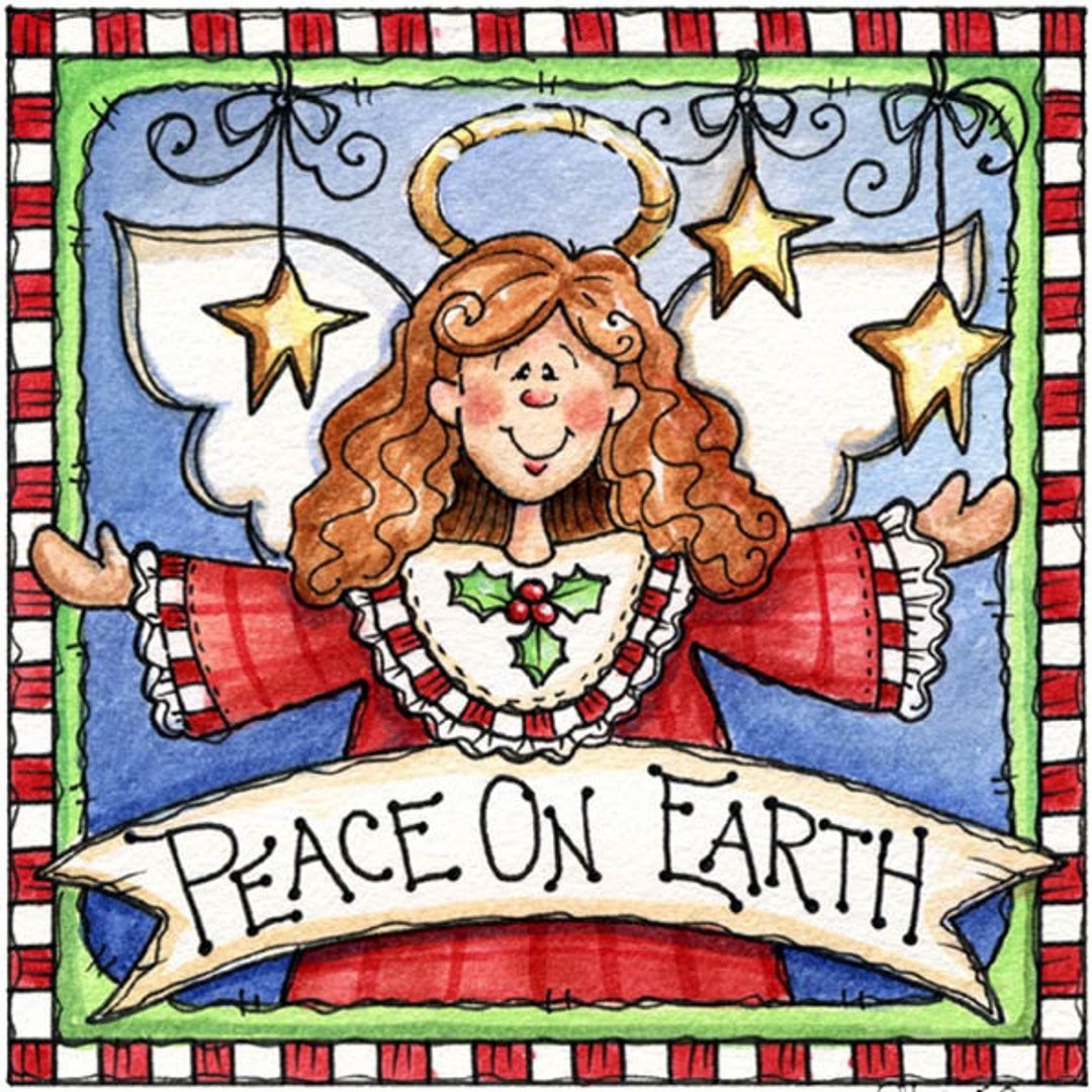 Christmas Wreath Sign, Peace on Earth, Christmas Sign for Wreath ...