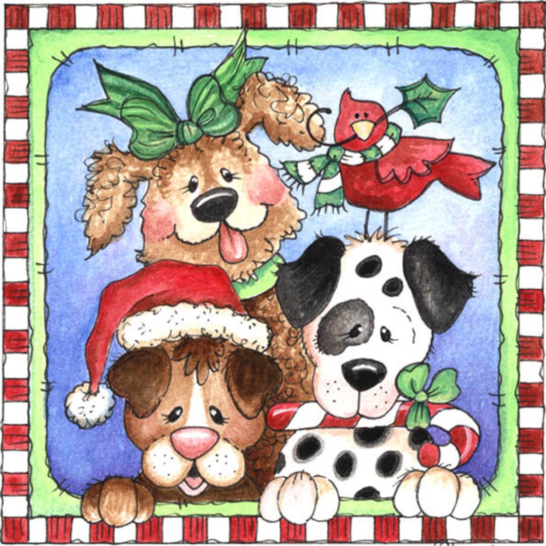 Christmas Wreath Sign, Christmas Puppies, Christmas Sign for Wreath