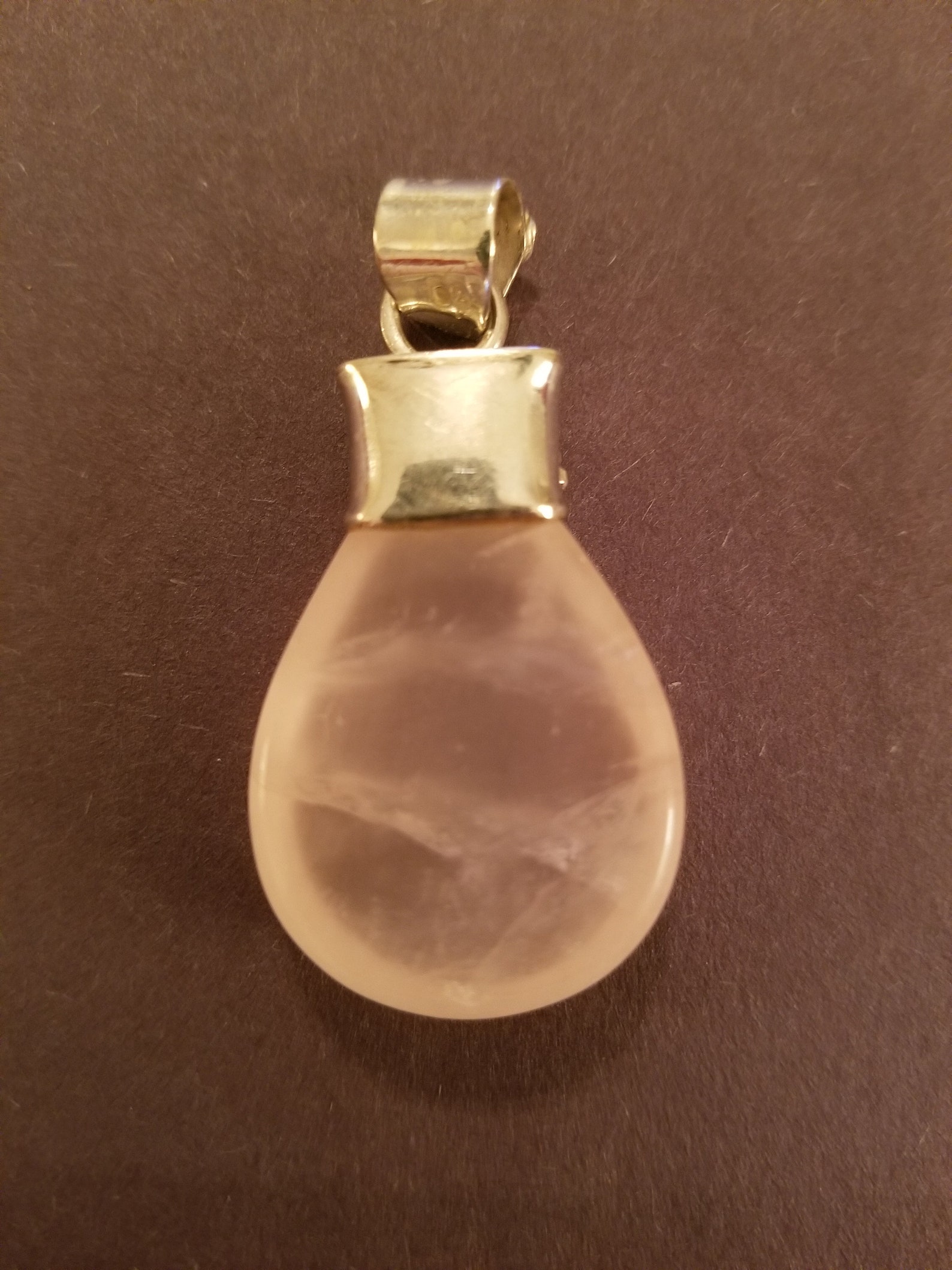 Rose Quartz Teardrop Pendant With Sterling Silver Setting Etsy
