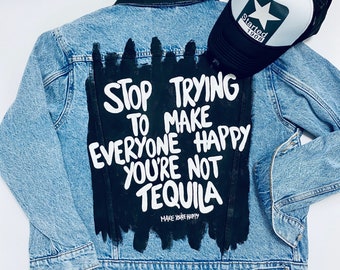 painted denim jacket etsy