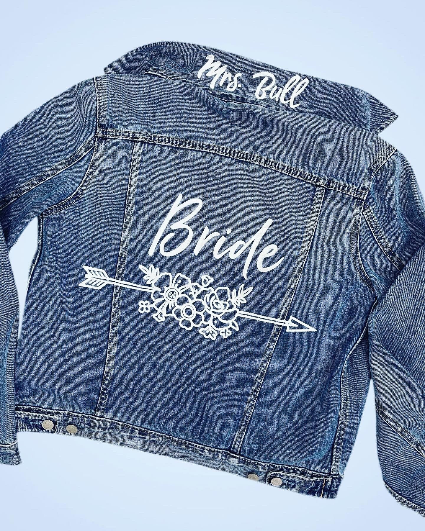 Bride Denim Jacket Personalized Custom Wedding Jacket Bride Etsy