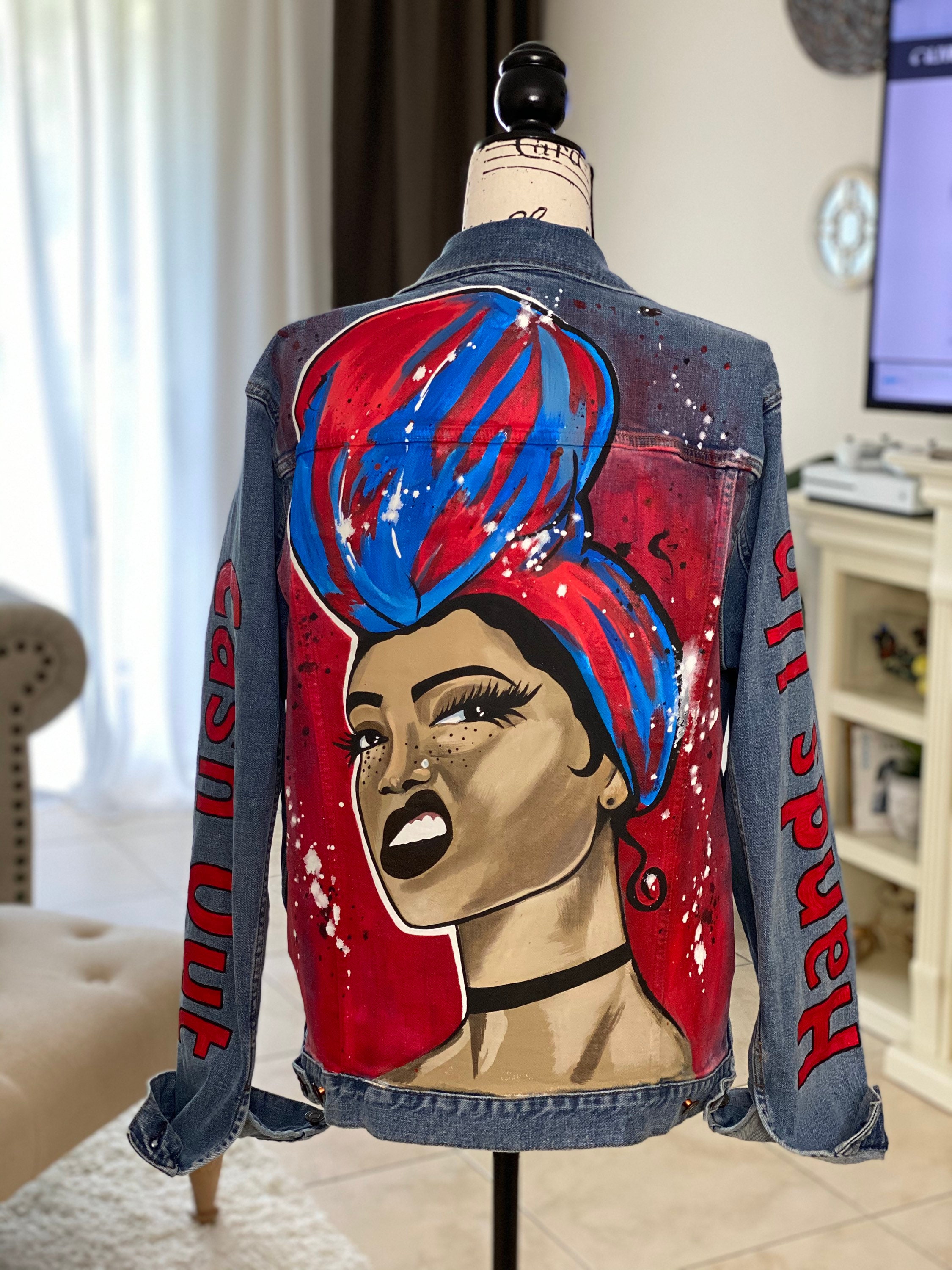 Hand Painted Denim Jackets Custom Designed Denim Jacket Etsy