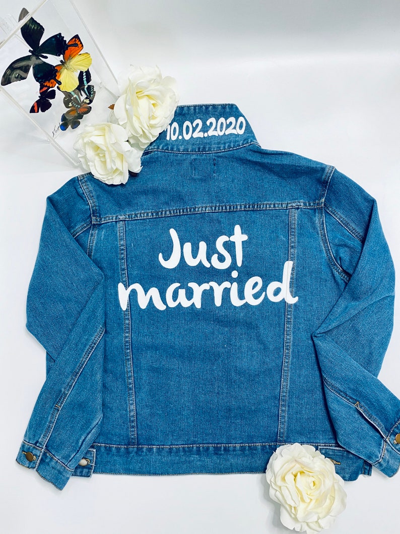 Mariée Denim Veste personnalisée Jean Custom Denim Veste de Etsy
