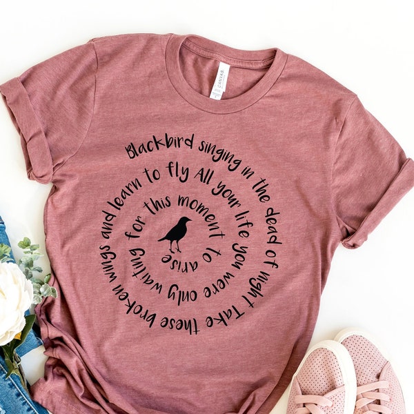Blackbird Singing In The Dead Of Night, Rock And Roll Fans Shirt, Beatles Lyrics Shirt, Rock And Roll Gift, Rock And Roll Shirt,