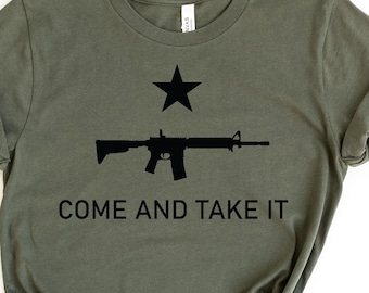 Camiseta Ven y tómala, camiseta de veterano, camiseta patriótica, camiseta de la segunda enmienda, camiseta estadounidense, camiseta política, camisetas con armas, regalo para veterano