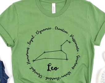 Camisa Leo Zodiac, Camisa Leo, Regalo Leo, Regalo para Leo, Leo Merch, Ropa Leo, Regalo de cumpleaños Leo, Camiseta Leo, Camiseta Leo, Camisa Leo Astrología