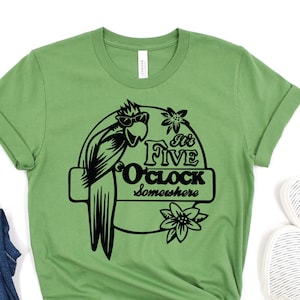 It's 5 O'clock Somewhere, Jimmy Buffett Shirt, Jimmy Buffett Fan Gift, Jimmy Buffett Gift, Jimmy Buffett Lover Gift, Parrot Shirt, Drinking