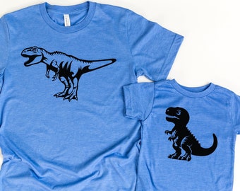 Camisas a juego de papá e hijo, camisa de padre e hijo, camisas de padre e hijo de dinosaurios, dinosaurio de padre e hijo, dinosaurio de papá e hijo a juego