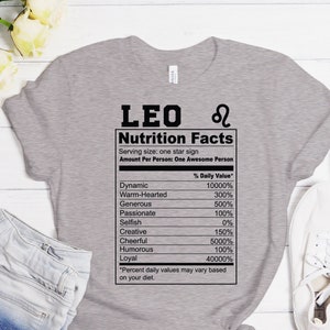 Leo Nutrition Facts Leo Shirt Leo Gift Gift for A Leo Leo | Etsy
