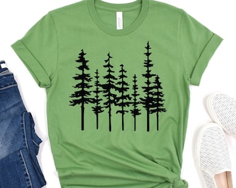Pine Tree Shirt, Evergreen Trees, Forest Tshirt, Camping Shirt, Nature Lover Gift, Trees Shirt, Hiking Shirt, Camping Tee, Gift For Hiker