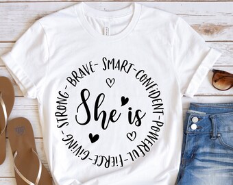 She Is Fierce Giving Strong Brave, Feminist Shirt, Girl Power Shirt, Mom Shirt, Empowered Women Shirt, Christian Shirt, Strong Women Gift