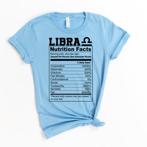 Libra Nutrition Facts, Libra Shirt, Libra Gift, Gift For A Libra, Libra Merch, Libra Apparel, Libra Funny Gift, Libra Birthday Shirt Ocean Blue