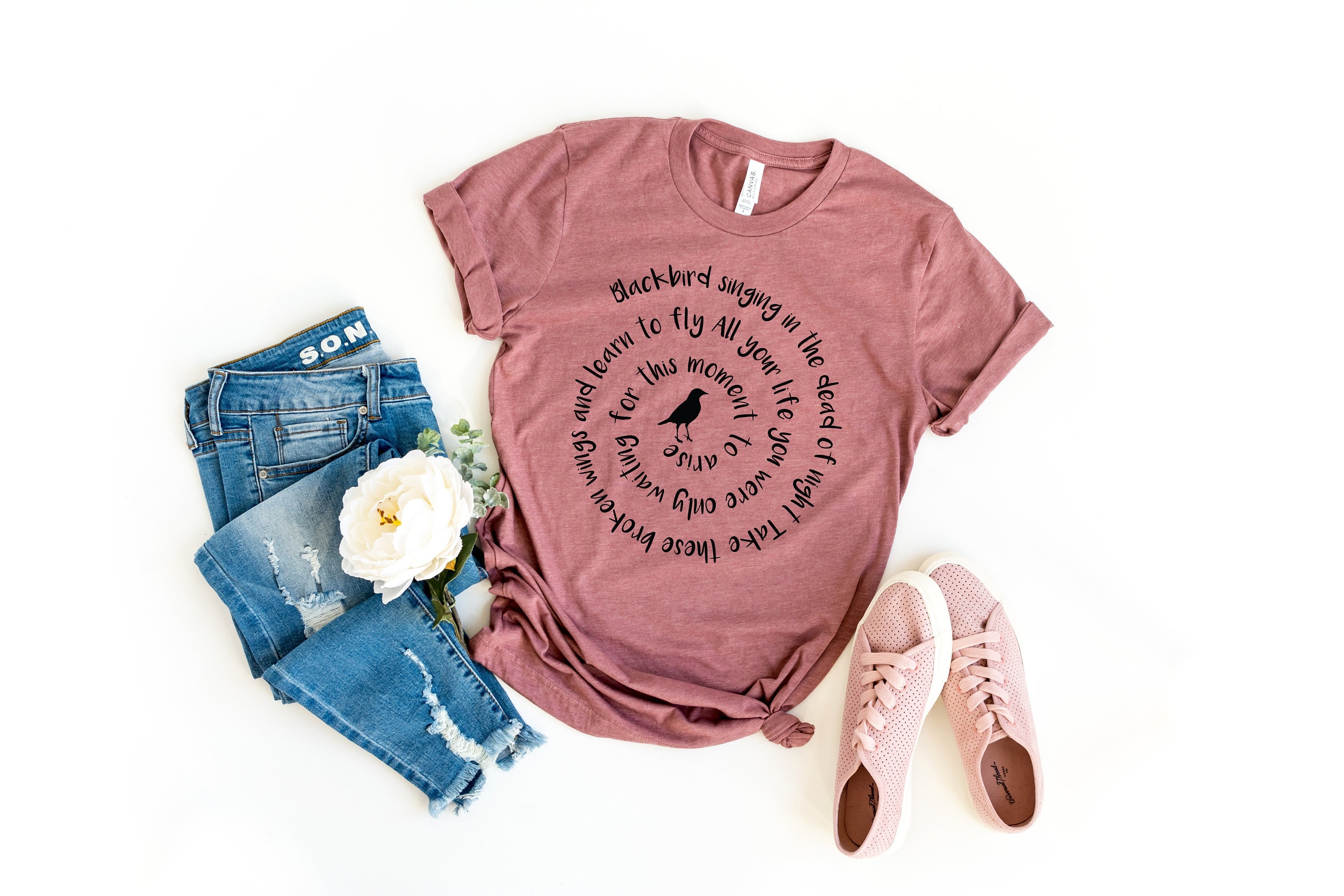 Blackbird Singing In The Dead Of Night, Rock And Roll Fans Shirt, Beatles Lyrics Shirt, Rock And Roll Gift, Rock And Roll Shirt,