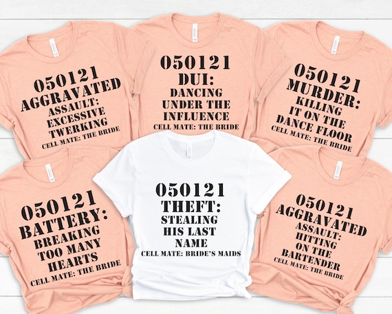 Customized Bachelorette Party Shirts Bachelorette Police Line up
