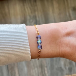 Dainty Czech Glass Beaded Bracelet Minimalist Jewelry