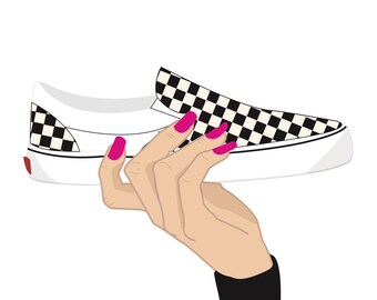 mixed checkered vans